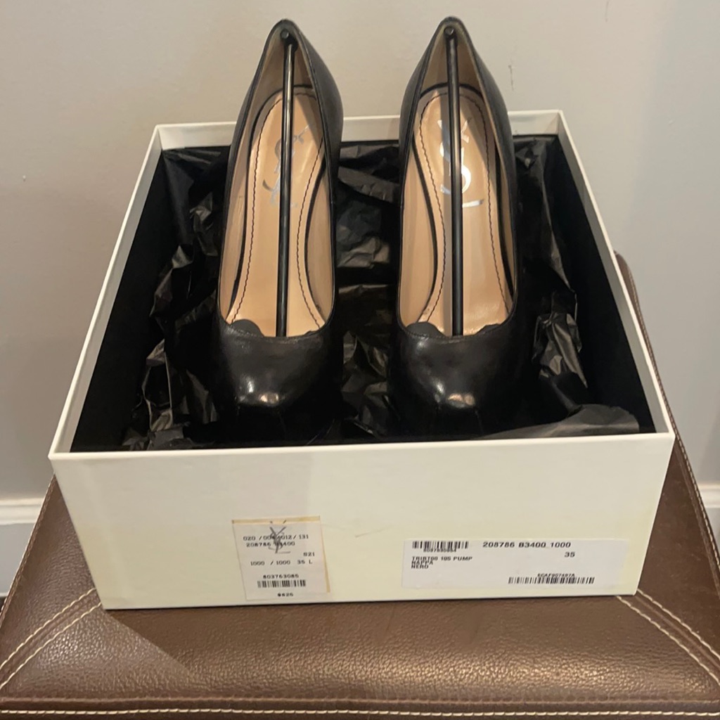 Ysl Black Leather Pumps, Gently Worn Only 3 Times